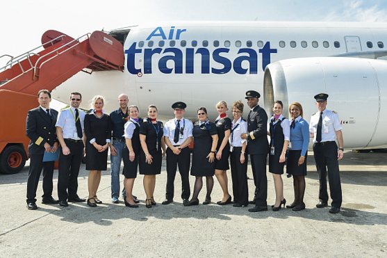 L'équipage d'Air Transat ayant participé au vol