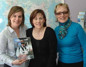 Cristelle Cormier directrice des ventes, Suzie Bouchard de Voyages Johanne Rauzon et Isabelle Blanche Pinpin directrice des produits Europe de Tours Chanteclerc/Solbec.