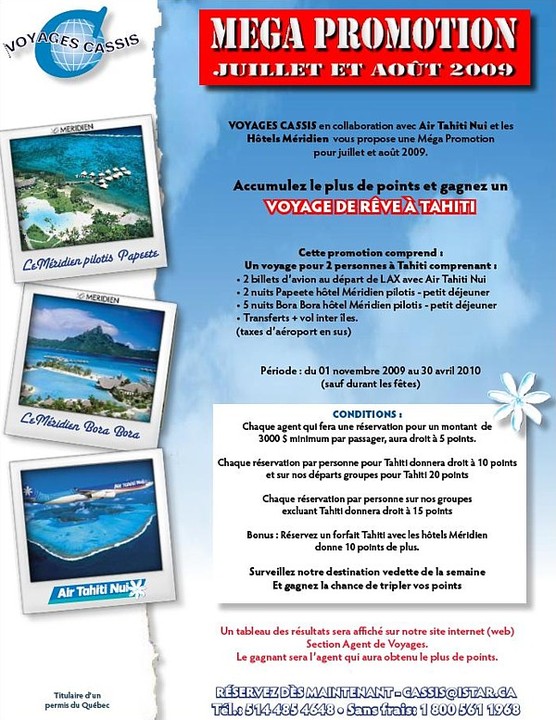 Voyages Cassis lance une ''mega promotion''