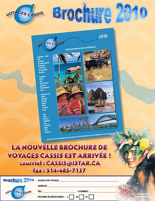 La nouvelle brochure de Voyages Cassis est maintenant disponible !