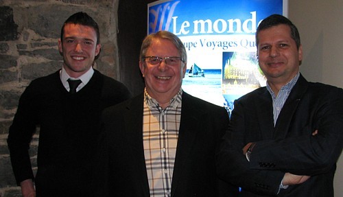 Laurent Plourde, dir marketing;  Jean Martel, dir ventes ; Alain Authier, v-p dévelopemment de Groupe Voyages Québec