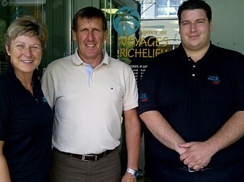 Danielle Durocher, Directeur, Programme Associés - Canada, Johan Marjanek, Responsable du développement, Programme Associés – Canada et Guy Pelletier, Propriétaire CWT Voyages Richelieu à Sorel.