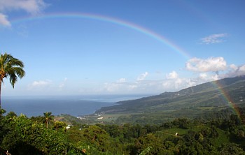 La vue sur les montagnes, à partir du gîte le Hameau du Morne des Cadets