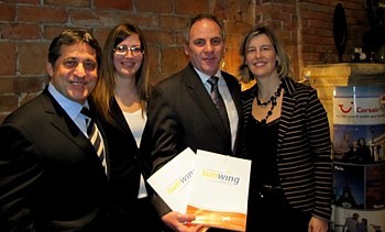 Sam Char , Stéphanie Bélanger, Guy Marchand et Marie-Josée Carrière du Groupe Sunwing au Québec