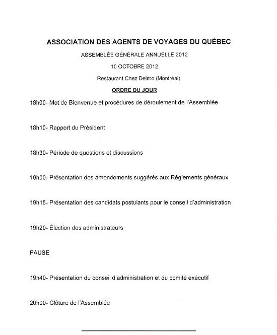 l' AAVQ convoque son assemblée générale