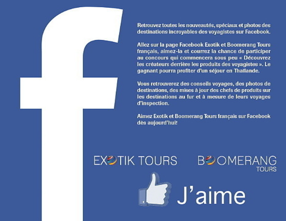 Exotik et Boomerang Tours sur FaceBook