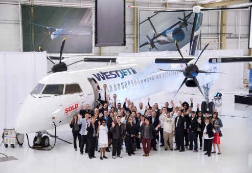 Bombardier livre un premier avion de ligne Q400 NextGen à WestJet