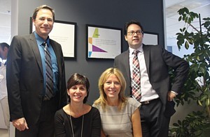 De g. à droite: Paul Larivière (président), Nathalie Guibert (vice-présidente loisirs), Marie-Hélène Jacques (directrice générale) et Charles Richer (vice-président corporatif)