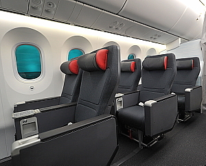 La nouvelle cabine Économique Privilège d'Air Canada, à bord de l'appareil 787 Dreamliner