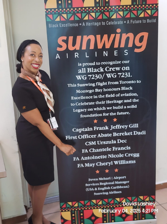 Le Groupe de Vacances Sunwing célèbre le deuxième vol annuel de Sunwing Airlines du Mois de l’histoire des Noirs, à destination de Montego Bay