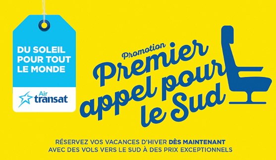 Promotion Premier appel pour le Sud de Transat