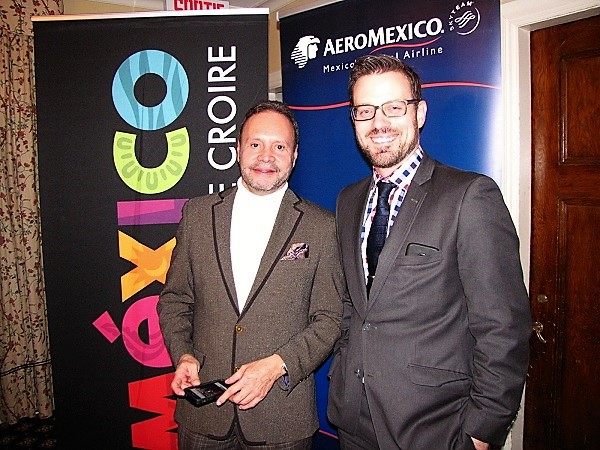 Manuel Montelongo du Conseil de promotion touristique du Mexique et Ivan Vukov d’Aeromexico ont fait des présentations hier soir devant une trentaine de grossistes, agents de voyage et représentants des médias réunis au University Club de la rue Mansfield au cœur de Montréal.