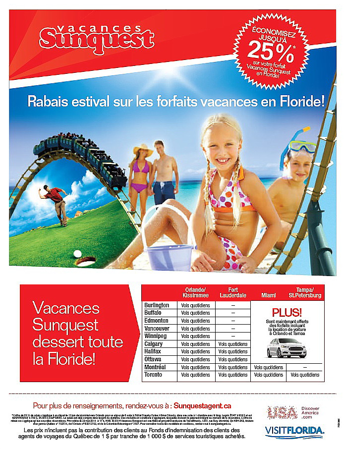 Vacances Sunquest dessert toute la Floride