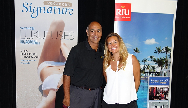 Gustavo Moor du Groupe Sunwing et  Sandra Mallette des hôtels RIU